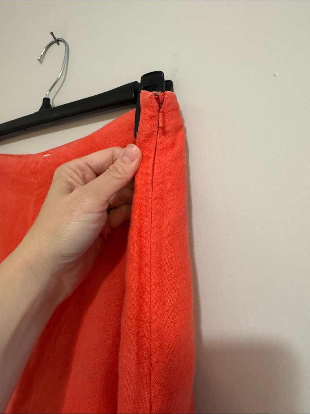 Womens Coral A-Line Linen Skirt - Picture 4 of 6